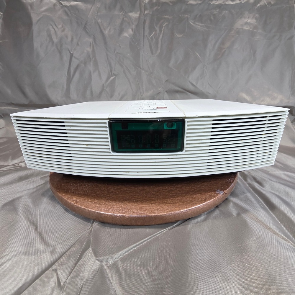 Bose Wave Radio Model AWR1-1W White AM FM Alarm Clock Tabletop Speaker Tested